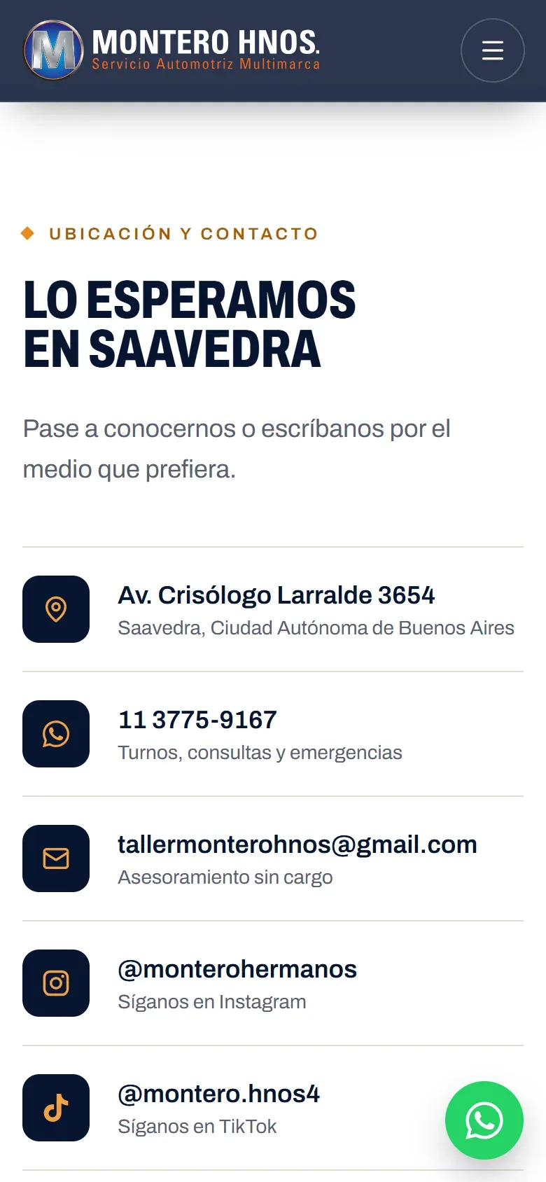 Montero Hermanos: ubicación y contacto en el celular
