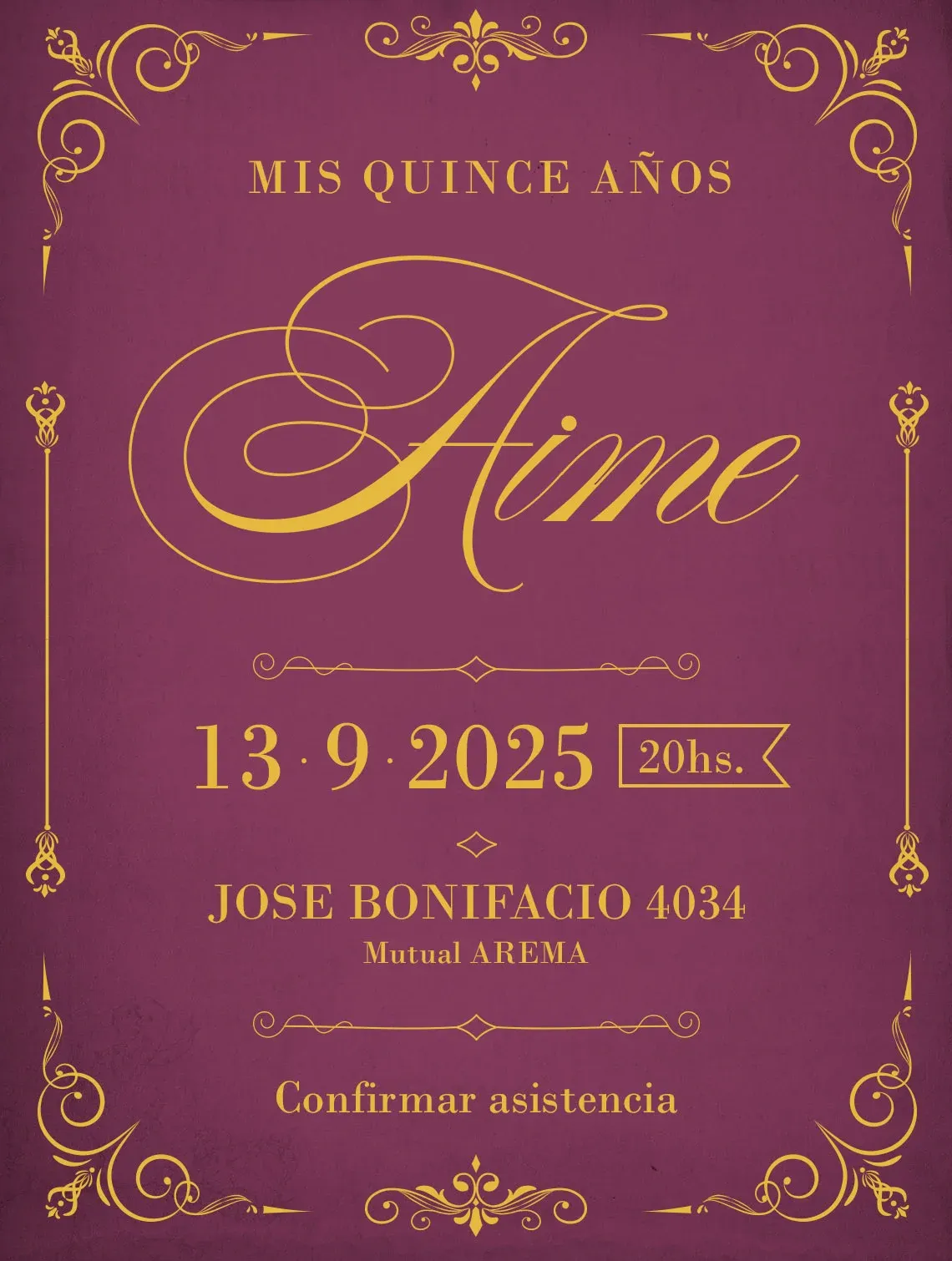 Los 15 de Aime: otro modelo de invitación