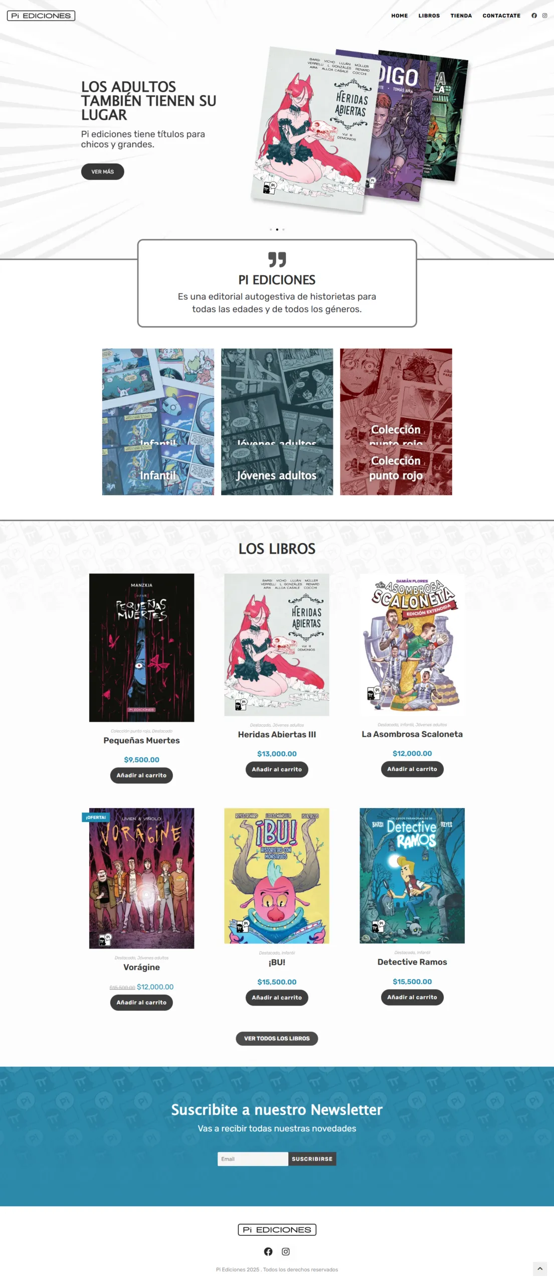 Pi Ediciones: sitio web
