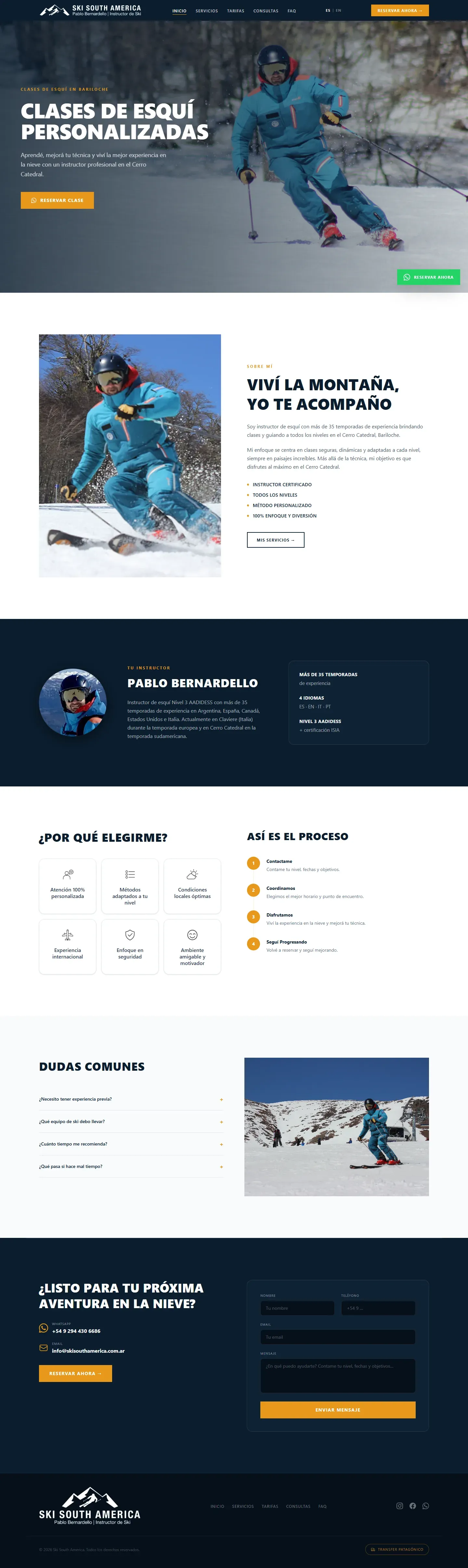 Ski South America: sitio web
